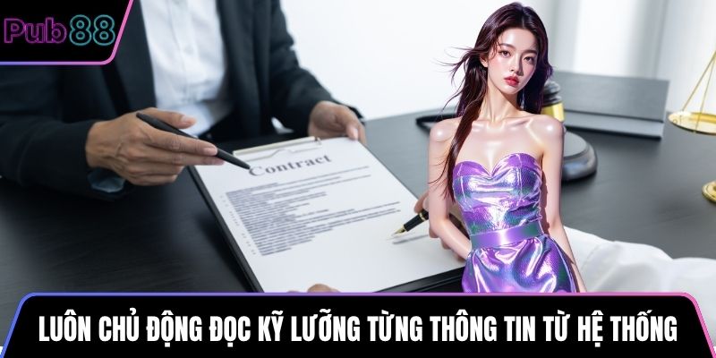 Luôn chủ động đọc kỹ lưỡng từng thông tin từ hệ thống